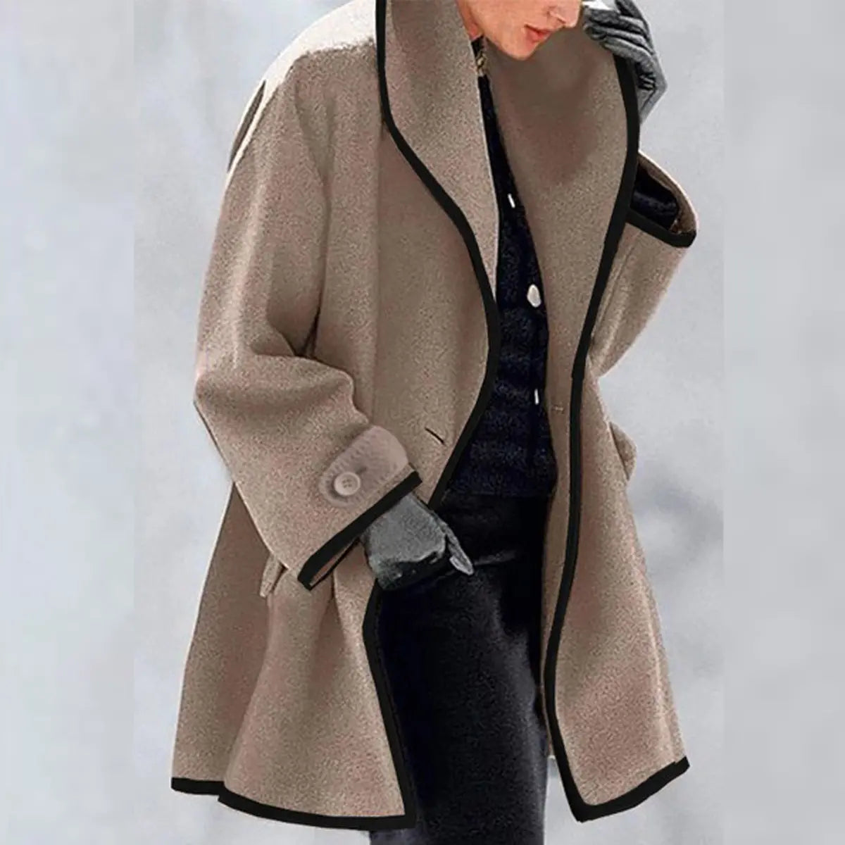 🎀【S-5XL】Őszi és téli női egyszínű gyapjúkabát