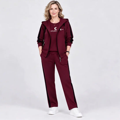✨【M–4XL】Dámská třídílná souprava 2026 – vršek s kapucí, podzim/zima, volný střih, sportovní styl, nadměrné velikosti, navrženo speciálně pro maminky🥰