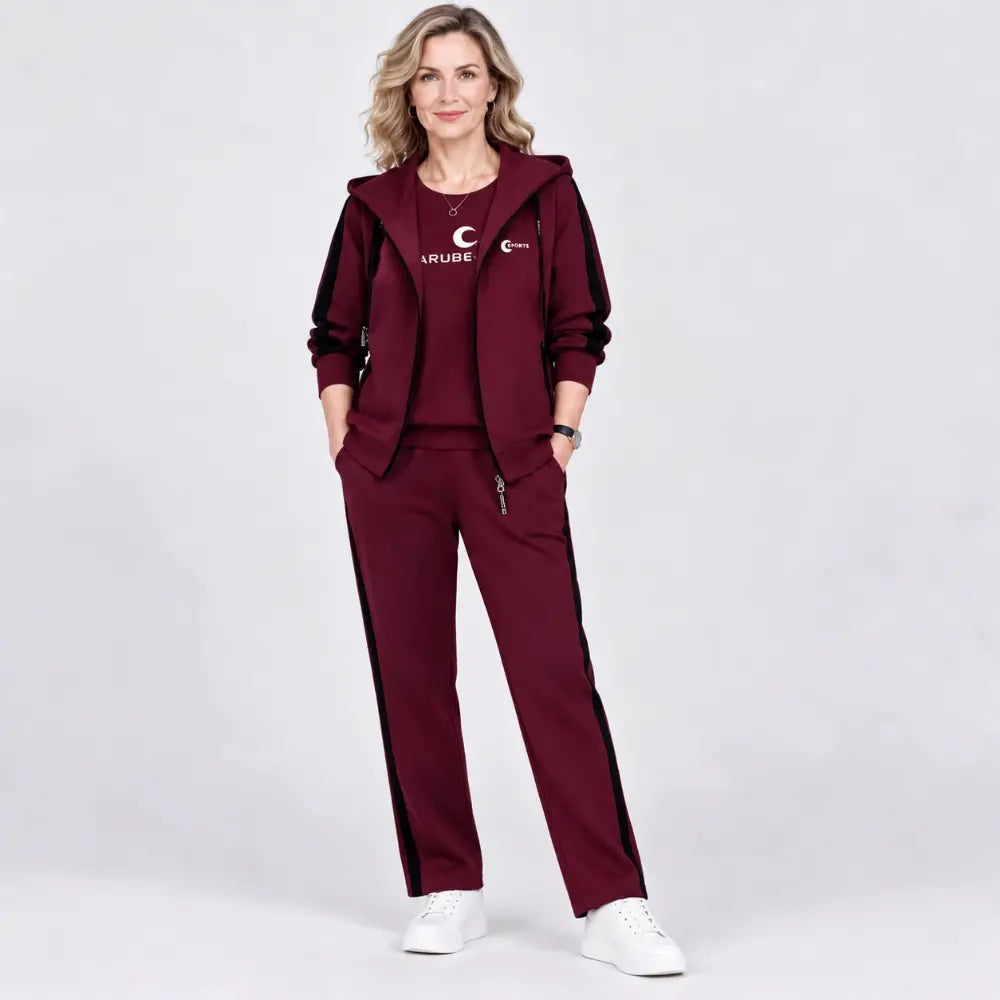 ✨【M-4XL】Női 3 részes szett 2026 – Kapucnis felső, őszi/téli, laza fazonú, sportos, nagy méretű, kifejezetten anyukáknak tervezve🥰