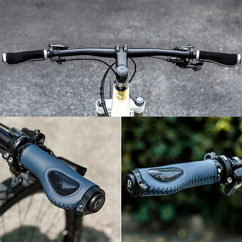 【¡AHORA CON UN 50% DE DESCUENTO!】 Puños ergonómicos para manillar con apoyo para la palma de la mano: diseño de ala, doble bloqueo y TPR amortiguador.