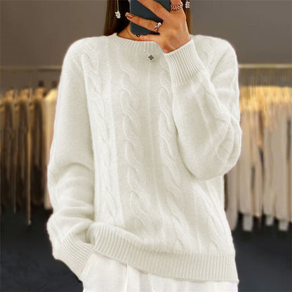 【S-XL】2026 ősz és tél új kerek nyakú egyszínű nyak retro színű twist pulóver pulóver pulóver kötött pulóver pulóver pulóver