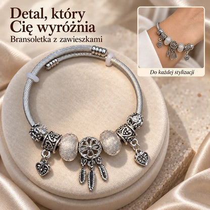 🎁【Kup 1, a 1 otrzymasz gratis】💖✨ Regulowana bransoletka ze srebra próby 925 w kształcie łapacza snów