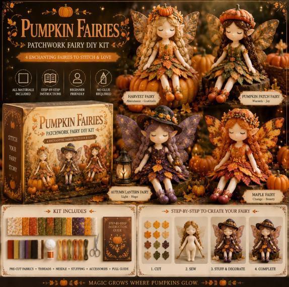 🌸50% kedvezmény - Mesebeli varrás sorozat - Saját készítésű patchwork tündérbaba készlet✨👼