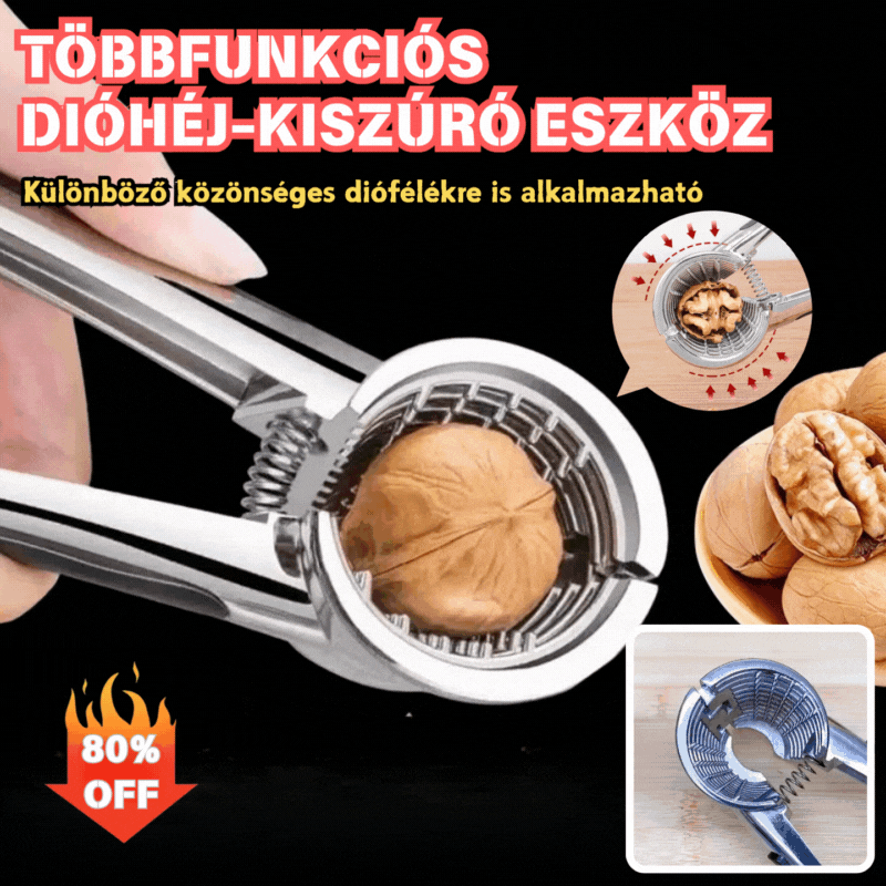 🔥⏱️Időben korlátozott kedvezmény🌰Ez a multifunkcionális dióhéjkészítő különféle közönséges diófélékhez alkalmas.