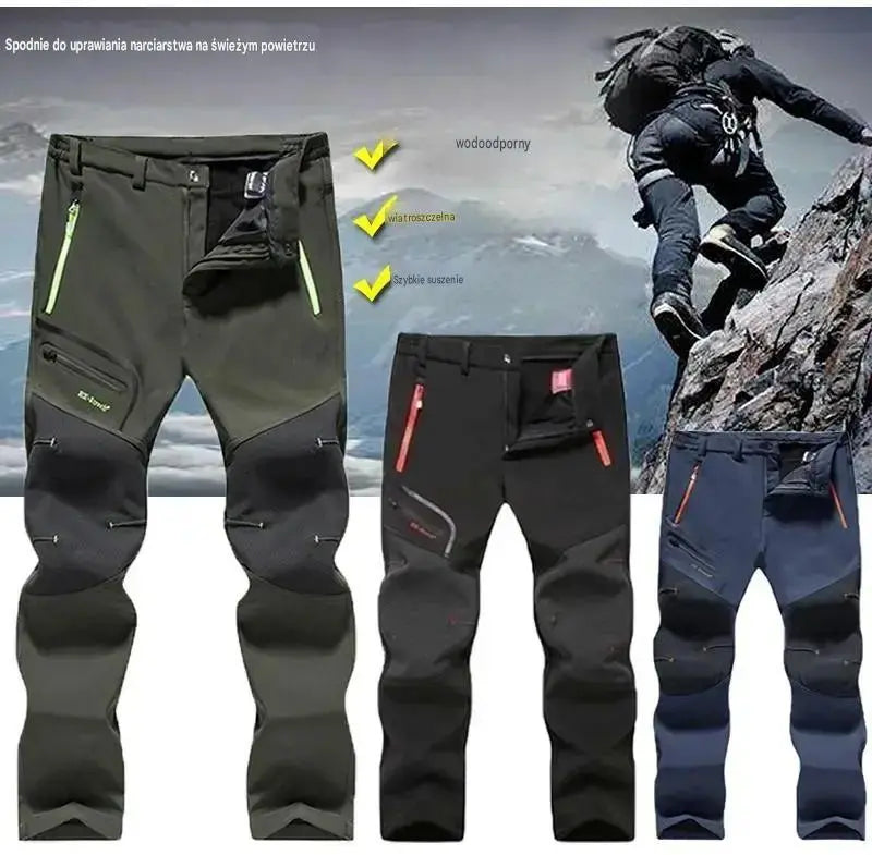 🏃‍♂️【S–5XL】2026 Nowe męskie spodnie outdoorowe na jesień i zimę – ciepłe, polarowe, wodoodporne i wiatroszczelne