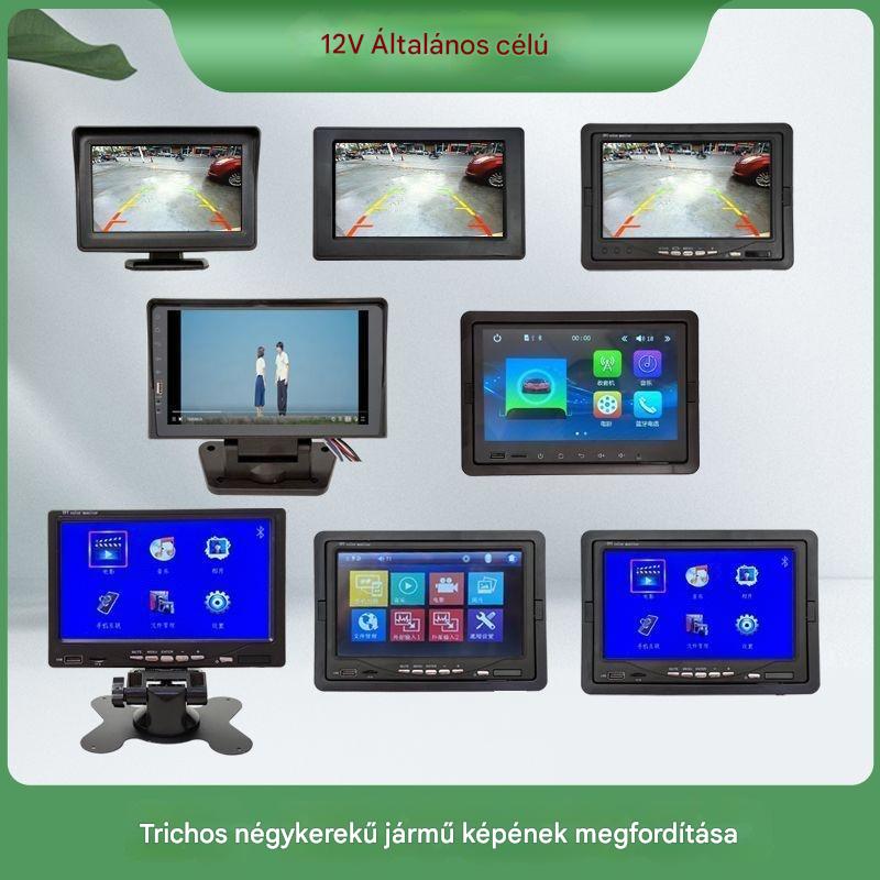 🔥Nagyfelbontású univerzális tolatókamera autókhoz, 4,3/7 hüvelykes 12 V-os nagyfelbontású univerzális tolatókamera.