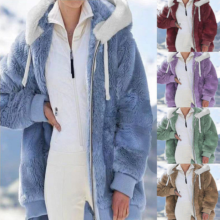 ☃️Περιορισμένη έκπτωση 39%❄️[S-5XL] Γυναικείο Μπουφάν με Χοντρό Πλούσιο Ρίγες σε Αντίθεση 2025