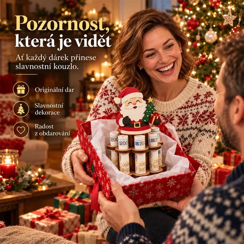 🎅💴Karácsonyi fa persely, Mikulás, hóember, karácsonyfa, kreatív asztaldísz készpénzes ajándékokkal
