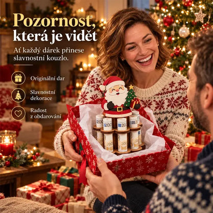 🎅💴Karácsonyi fa persely, Mikulás, hóember, karácsonyfa, kreatív asztaldísz készpénzes ajándékokkal